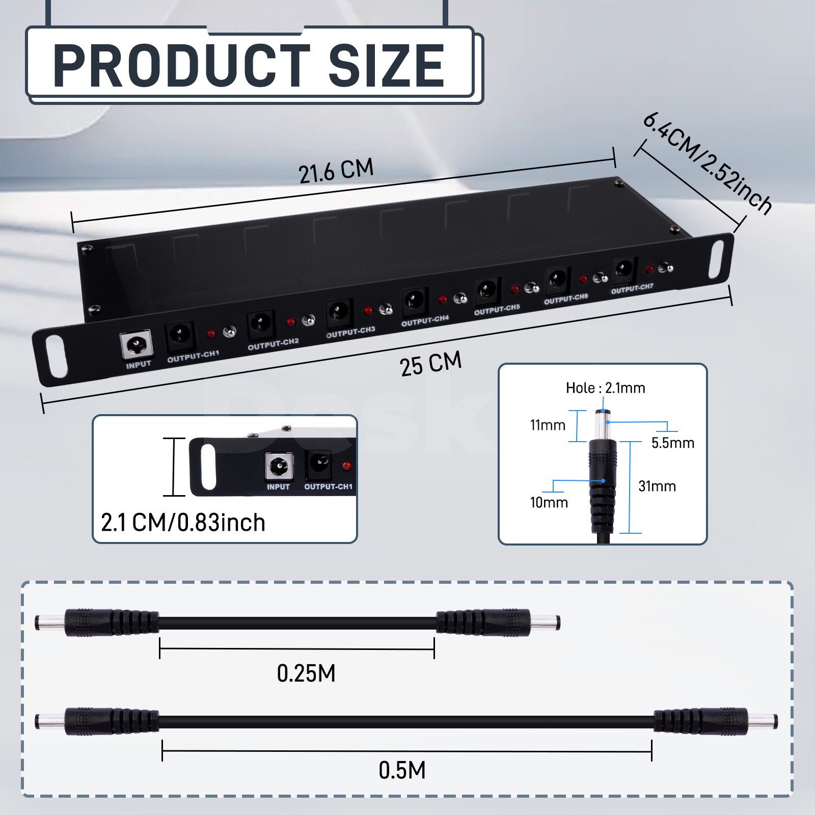 DeskPi DC PDU Lite 7-CH 0.5U f - огляд і ціна Deskpi Super6C